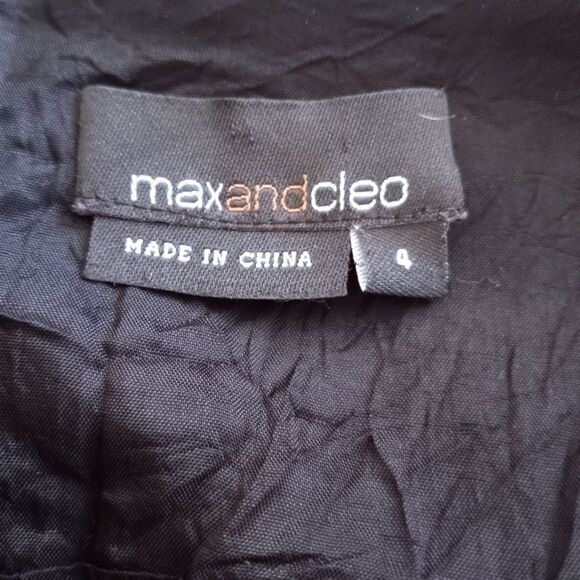 MAX AND CLEO BLACK V-NECK DRESS SZ.4 EUC - Picture 7 of 9